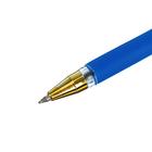 Ручка шариковая 0.5 мм, стержень синий, корпус прозрачный с резиновым держателем - Фото 3