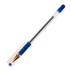 Ручка шариковая 0.5 мм, стержень синий, корпус прозрачный с резиновым держателем - Фото 4