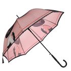 Зонт-трость "Дама с вуалью", автоматический, R=47см, цвет розовый - Фото 2