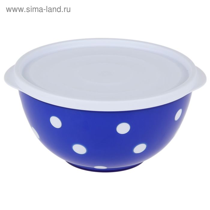 Салатник с крышкой 1,4 л Marusya, цвет синий - Фото 1