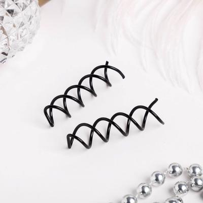 Шпилька для волос «Спираль», 5 см, чёрная