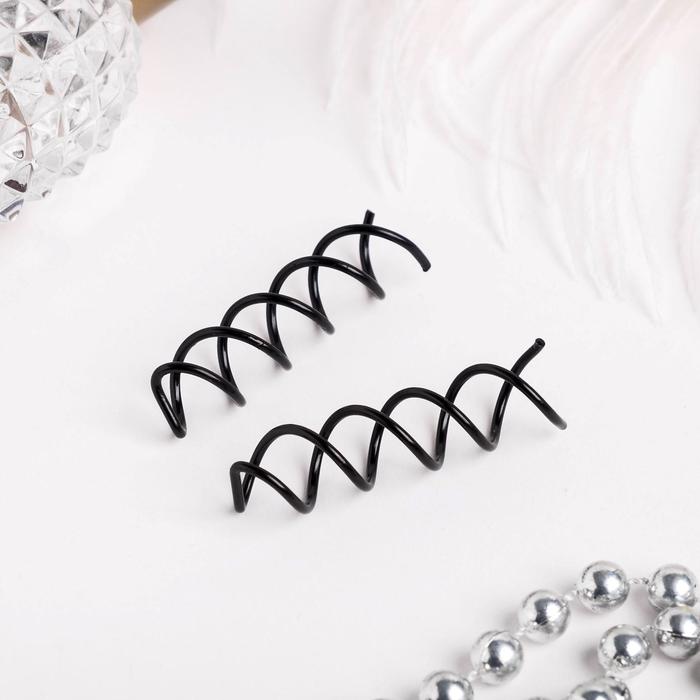 Шпилька для волос «Спираль», 5 см, чёрная - Фото 1