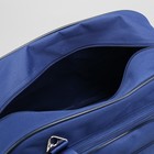 Сумка дорожная, отдел на молнии, с увеличением, 4 наружных кармана, длинный ремень, цвет синий - Фото 6