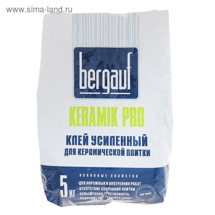 Усиленный клей для плитки и керамогранита Bergauf Keramik Pro, 5 кг - Фото 1