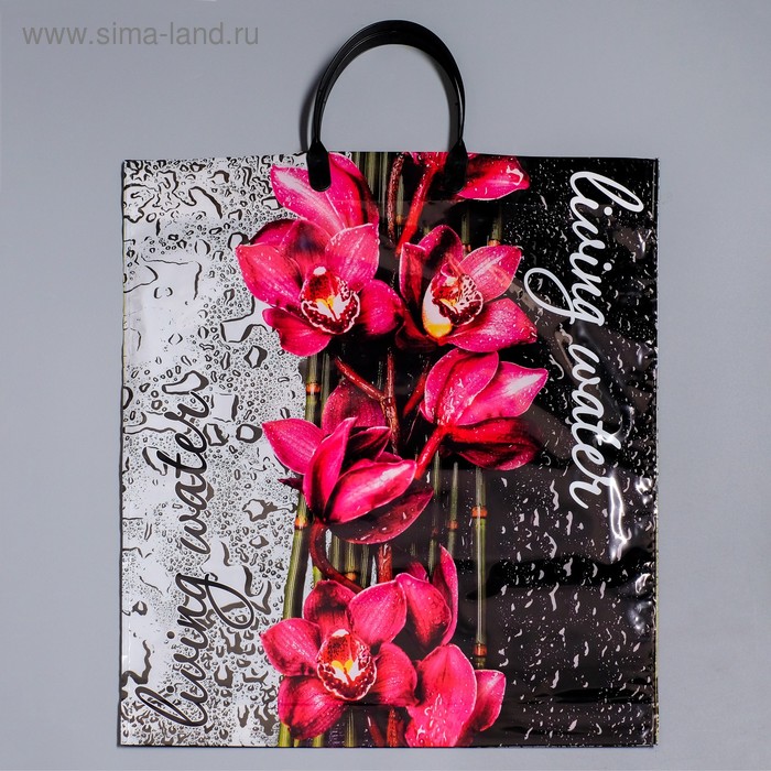 Пакет "Живая вода", полиэтиленовый с пластиковой ручкой, 45 х 36 см, 110 мкм - Фото 1