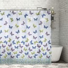 Штора для ванны Доляна «Бабочки», 180×180 см, полиэстер - Фото 1