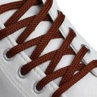 Шнурки для обуви плоские, 7мм, 110см, цвет коричневый - Фото 1