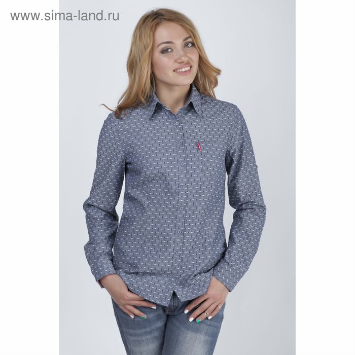 Рубашка женская 15135,цвет ярко синий,размер 44,рост 170 - Фото 1