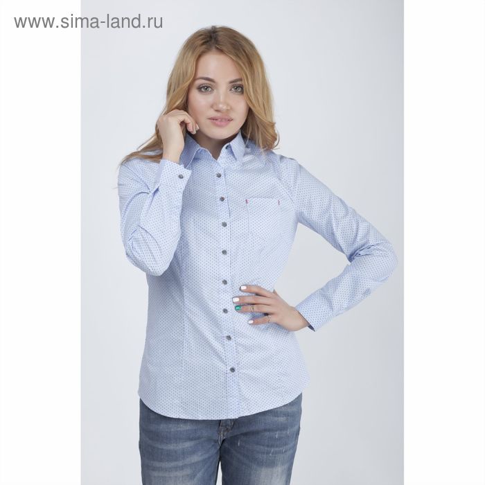 Рубашка женская 15113,цвет голубой,размер 48,рост 170 - Фото 1