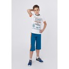 Комплект для мальчика (футболка+шорты), рост 152 см (12 лет), цвет тёмно-бирюзовый/белый (арт. Н464) - Фото 3