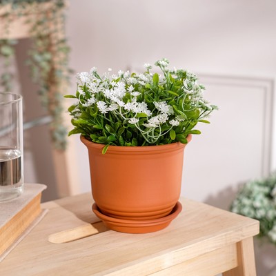 Горшок для цветов "Рельеф", красная глина, 0.7 л