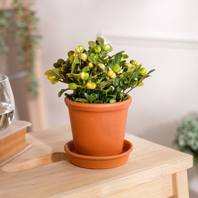 Горшок для цветов "Ирис", красная глина, 0.2 л