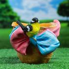 Фигурное кашпо "Птичка на шляпе с бантиком" 21х17см, МИКС - фото 8458383