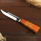 Нож охотничий Мастер К, лезвие 12,5 см, в чехле, деревянная рукоять с пробковой вставкой - фото 809401939