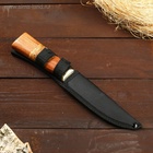 Нож охотничий Мастер К, лезвие 12,5 см, в чехле, деревянная рукоять с пробковой вставкой - фото 809401942