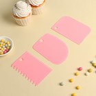 Набор шпателей кондитерских Доляна, 3 предмета: 12×8 см, 11×7.5 см, 8.8×12.2 см, МИКС - Фото 2