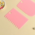 Набор шпателей кондитерских Доляна, 3 предмета: 12×8 см, 11×7.5 см, 8.8×12.2 см, розовый - Фото 3