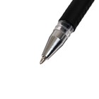 Ручка гелевая, 0.5 мм, чёрный стержень, прозрачный корпус, с резиновым держателем - Фото 2