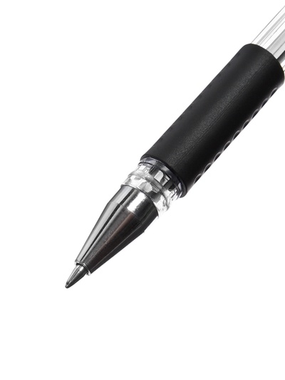 Ручка гелевая LANCER, чёрный стержень, узел 0.5 мм, резиновый упор