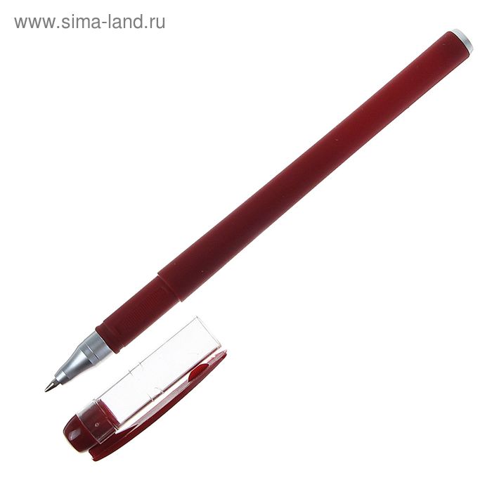 Ручка гелевая, 0.5 мм, красная, корпус бордовый матовый, Softtouch - Фото 1