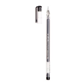 Ручка гелевая, 0.38 мм, цвет чёрный, корпус прозрачный, безстержневая, игольчатый пишущий узел, 