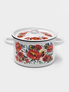 Кастрюля эмалированная «Маки Мечта», 2.9 л, d=20 см, цилиндрическая, белая - Фото 1