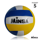 Мяч волейбольный MINSA, размер 5, 270 г,18 панелей, машинная сшивка - фото 17342985