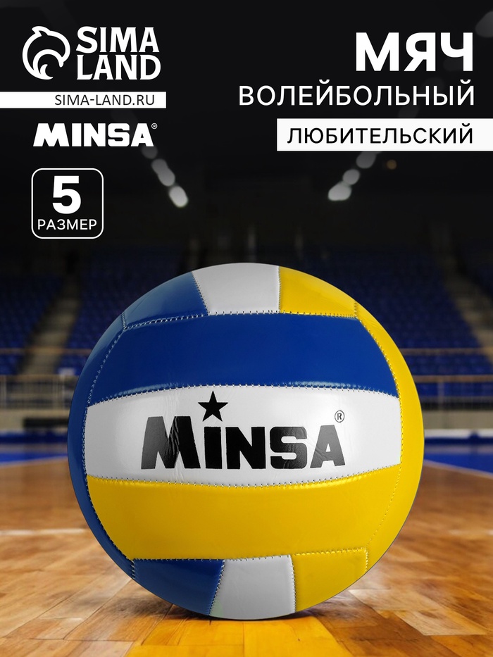 Волейбольный мяч MINSA, машинная сшивка, 18 панелей, р. 5, PVC - Фото 1
