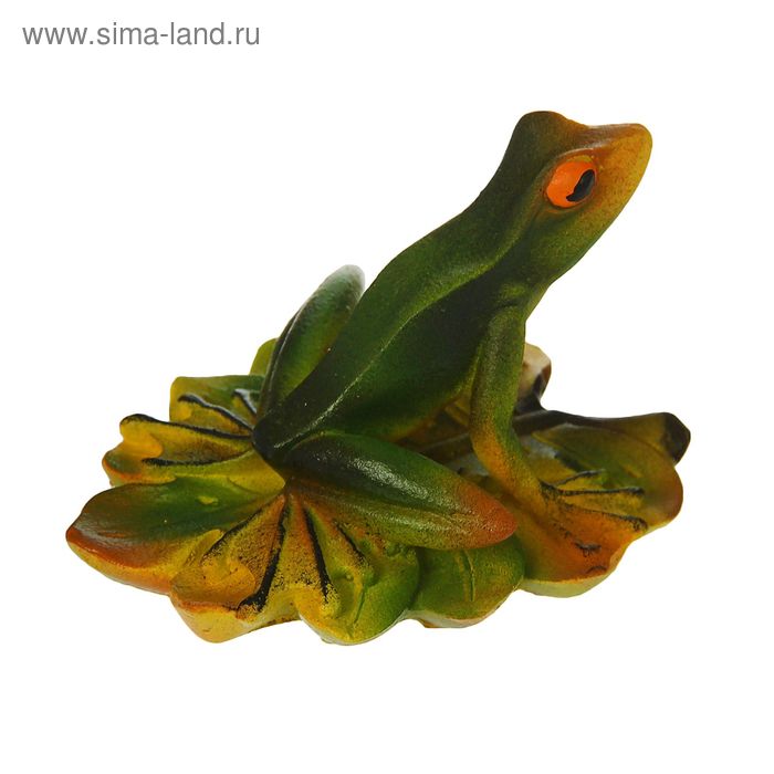 Садовая фигура "Лягушка на листочке 8х10х7см - Фото 1