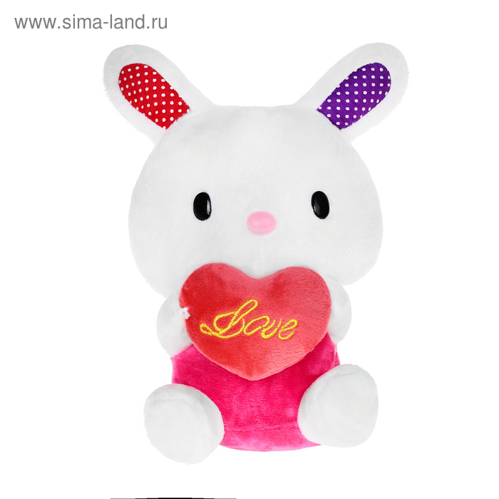 Мягкая игрушка «Заяц с сердцем», цвета МИКС - Фото 1