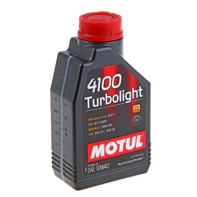 Моторное масло MOTUL 4100 Turbolight 10W-40 А3/В4, 1 л 102774