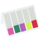 Блок-закладка с липким краем 25 x 44 мм, пластик, 5 цветов по 20 листов, флуоресцентный, в блистере, МИКС - фото 26614948