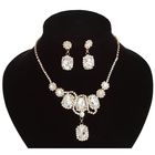 Набор 2 предмета: серьги, колье, слезинки, белый - Фото 1