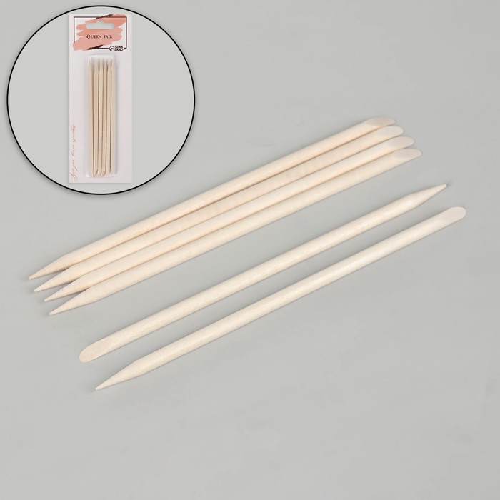 Апельсиновые палочки для маникюра, на блистере, 11,4 см, 6 шт - Фото 1