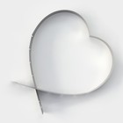 Форма разъёмная для выпечки кексов «Сердце», с регулируемым размером: 14,5-26,5 см, цвет хромированный - фото 4555416