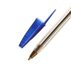 Ручка шариковая 0.5 мм, прозрачный корпус, стержень синий - Фото 3