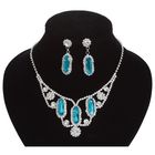 Набор 2 предмета: серьги, колье, льдинка, голубой - Фото 1