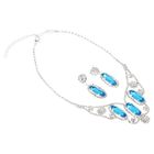 Набор 2 предмета: серьги, колье, льдинка, голубой - Фото 2