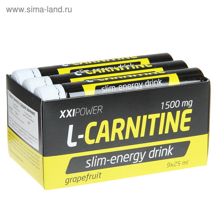 L-карнитин XXI Power 1500 мг, 9 ампул/25мл - Фото 1