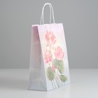 Пакет крафт "Цветы лотос", 25 х 11 х 32 см - Фото 2