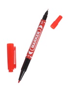 Маркер перманентный, красный, двухсторонний, узел 2.0 мм/0.7 мм - Фото 3