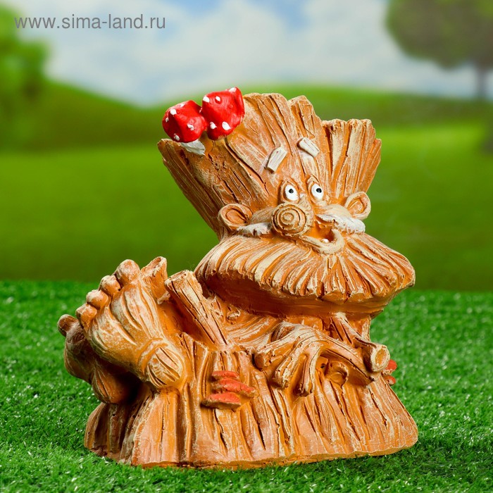 Садовая фигура "Лесовичок из пня" 16х20см - Фото 1