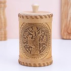 Туес «Медведь», банка для хранения, 8×8×12, береста - Фото 1