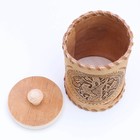 Туес «Медведь», банка для хранения, 8×8×12, береста - Фото 4