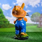 Садовая фигура "Заяц в панамке с молотком" 38см - Фото 3