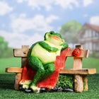 Садовая фигура из полистоуна «Лягушка сидит на лавочке», 27×38 см - Фото 7