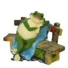 Садовая фигура из полистоуна «Лягушка сидит на лавочке», 27×38 см - фото 64513476