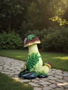 Садовая фигура из полистоуна «Гриб с ягодой и улиткой», 32.5×19×26 см - Фото 3