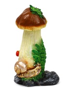 Садовая фигура из полистоуна «Гриб с ягодой и улиткой», 32.5×19×26 см - Фото 4