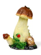 Садовая фигура из полистоуна «Гриб с ягодой и улиткой», 32.5×19×26 см - Фото 6